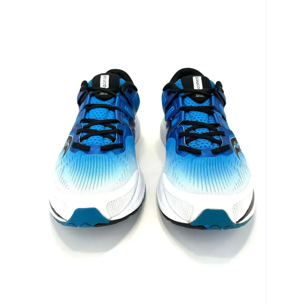 Saucony Ride ISO Everun Men Running Shoes Size 11.5 Blue/White/Black Knit Comfy